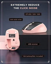 Load image into Gallery viewer, Wireless Keyboard and Mouse Combo - Keyboard with Phone Holder, VIVEFOX 2.4GHz Silent USB Wireless Keyboard Mouse Combo , Full-Size Keyboard and Mouse for Computer, Desktop and Laptop (Pink)