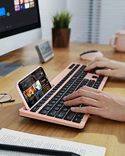 Load image into Gallery viewer, Wireless Keyboard and Mouse Combo - Keyboard with Phone Holder, VIVEFOX 2.4GHz Silent USB Wireless Keyboard Mouse Combo , Full-Size Keyboard and Mouse for Computer, Desktop and Laptop (Pink)