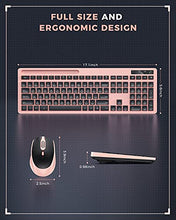 Load image into Gallery viewer, Wireless Keyboard and Mouse Combo - Keyboard with Phone Holder, VIVEFOX 2.4GHz Silent USB Wireless Keyboard Mouse Combo , Full-Size Keyboard and Mouse for Computer, Desktop and Laptop (Pink)