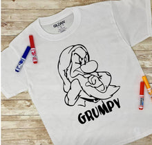 Load image into Gallery viewer, Color T-Shirt with 10 Non-Toxic Washable Magic Markers - Color in and Wash Out T-Shirt
